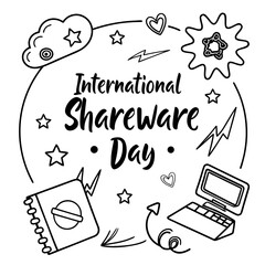 INTERNATIONAL SHAREWARE DAY vector illustration isolated on white background