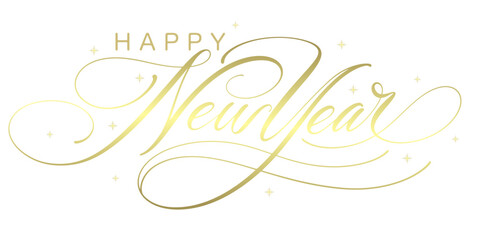 Obraz premium Happy new year text lettering vector eps 