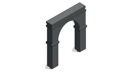 Isometric archway design with classic architectural elements