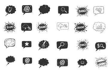 Hand-Drawn Speech Bubbles and Comic Bursts. Conceptual Sketch for Business Strategy and Problem Solving.