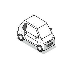 Fototapeta premium Minimalist isometric car design with monochrome style