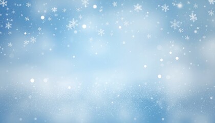 Fototapeta premium Winter wonderland snowfall in a serene sky digital art background light blue atmosphere abstract viewpoint seasonal concept for holiday cheer