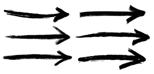 Arrow marker signature set - Isolated hand-drawn marker arrows PNG collection