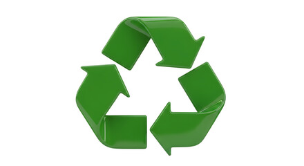 A green recycling symbol with arrows arranged in a circular pattern on a black background