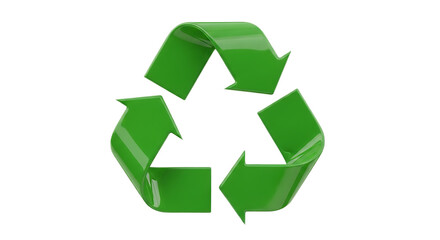 Obraz premium A green recycling symbol with arrows pointing in a circular motion on a black background image render