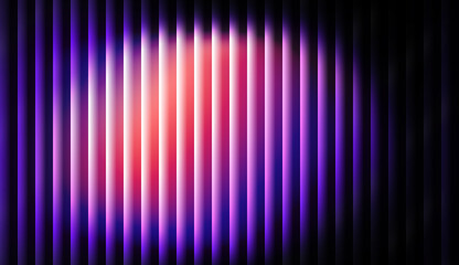 Dark Vertical Stripes with Central Neon Purple and Pink Gradient Glow and Glass Effect Background