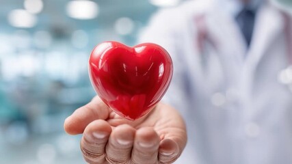 Heart health cardiology doctor medical healthcare red heart hand hospital clinic care support trust compassion prevention wellness protection stethoscope focus compassionate service patient support