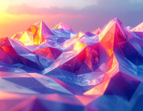 Low poly abstract background, polygon mesh structure