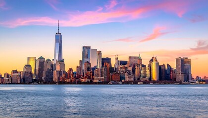 Obraz premium New York City Skyline at Sunset.