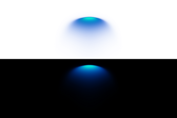 Two abstract blue spotlights illuminating darkness