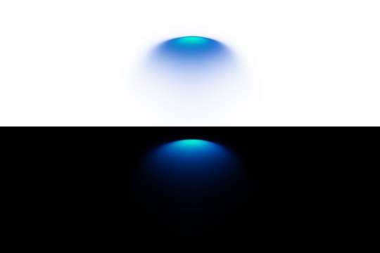 Two abstract blue spotlights illuminating darkness