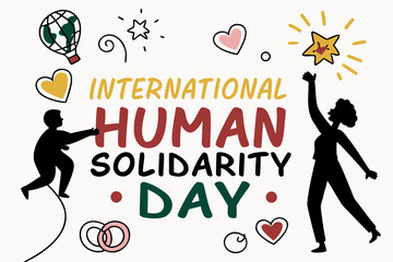 INTERNATIONAL HUMAN SOLIDARITY DAY vector illustration isolated on white background