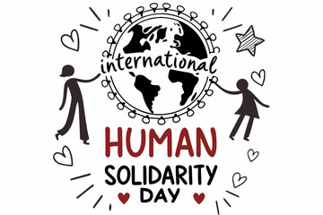 INTERNATIONAL HUMAN SOLIDARITY DAY vector illustration isolated on white background