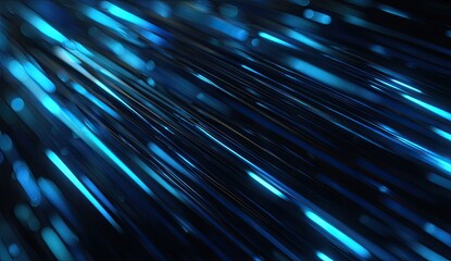 Abstract graphic with streaks of glowing blue light against a dark background