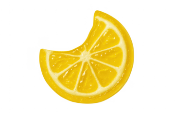 Lemon slice crescent shape with transparent background