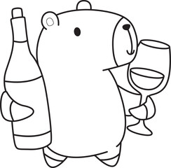 Illustrations of cute capybara character clip art for kids. Capybara 