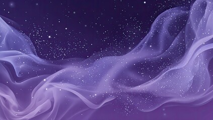 Elegant, abstract design with flowing, sheer fabric textures and sparkling star-like particles