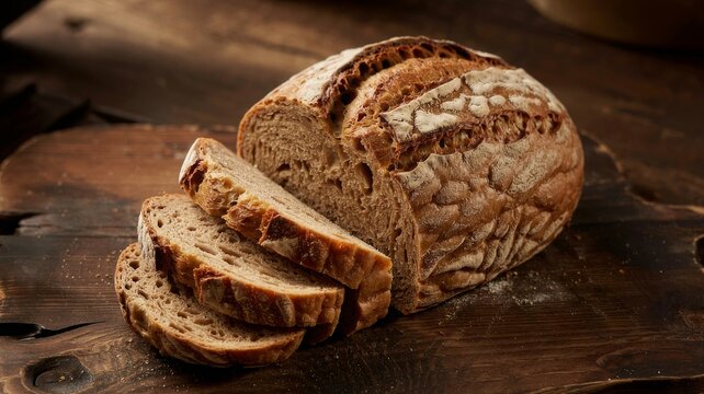Artisan bread moment with decorative crust and hearty crumb — symbolic editorial tone for origin clarity, slow food branding, and rustic transformation messaging.