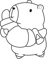 Illustrations of cute capybara character clip art for kids. Capybara 