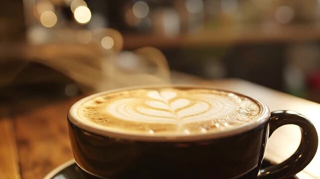 Obscured background enhances main cinematic shot of coffee