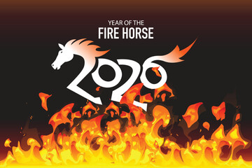 Happy 2026 new year fire horse chinese new year