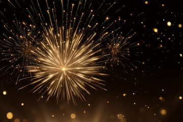  Luxury gold fireworks exploding around bold 2026 typography.
