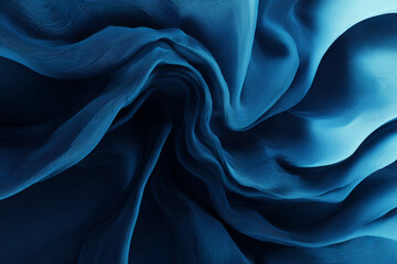 Fototapeta premium Abstract wavy blue lines create a dynamic flowing pattern suggesting fabric or liquid motion with gentle light and shadow interplay a modern textured background