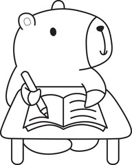 Illustrations of cute capybara character clip art for kids. Capybara 