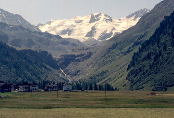 Mountain landscape in the Solda valley, Bolzano province, Italy, at summer