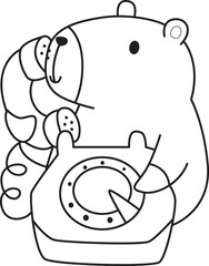 Illustrations of cute capybara character clip art for kids. Capybara 
