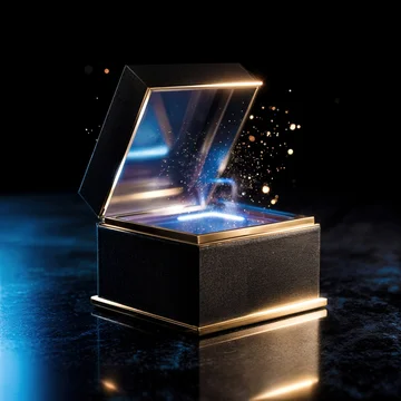 Luxury Gift Box Reveals Glowing Holographic AI Genie