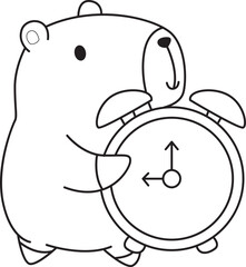 Illustrations of cute capybara character clip art for kids. Capybara 