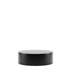 Black cylindrical podium or pedestal isolated on transparent background