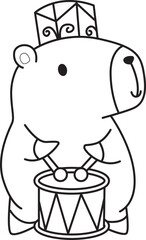 Illustrations of cute capybara character clip art for kids. Capybara 