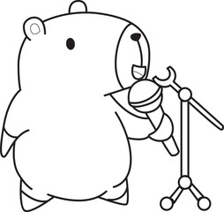 Illustrations of cute capybara character clip art for kids. Capybara 