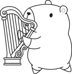 Illustrations of cute capybara character clip art for kids. Capybara 