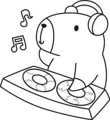 Illustrations of cute capybara character clip art for kids. Capybara 