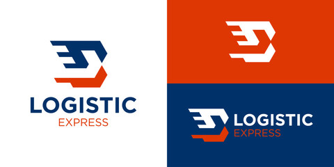 Creative simple logistic express logo template. Modern delivery service symbol, Expedition company logo design vector illustration.