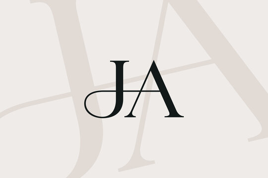 JA or AJ letter logo icon design. Classic style luxury initials monogram.