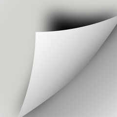 Corner of a page appears curled on paper edge with peeling sticker. Turning book reveals folded shadow on document at angle. Curl shows message sheet in turn, bent fold creating a border effect. 