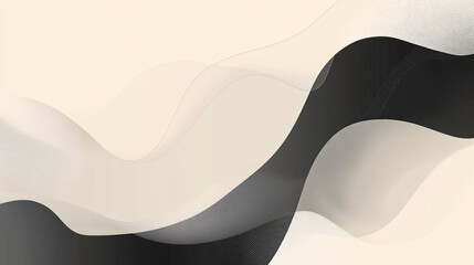 Black abstract wave background with cream color background. ai generative.