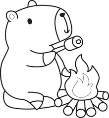 Illustrations of cute capybara character clip art for kids. Capybara 