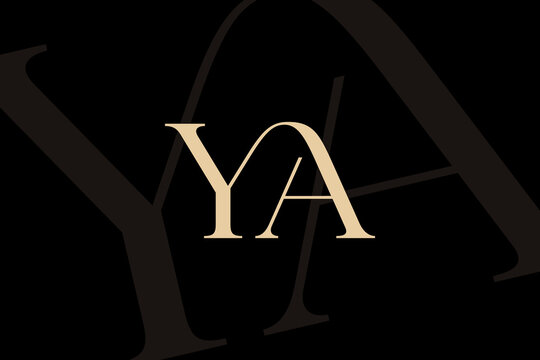 YA or AY letter logo icon design. Classic style luxury initials monogram.