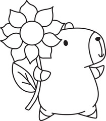 Illustrations of cute capybara character clip art for kids. Capybara 