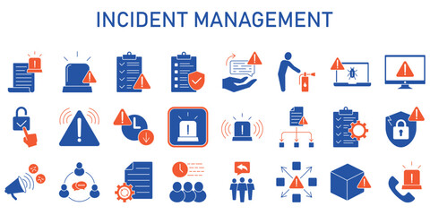 Incident Management Line Editable Icons set. Vector illustration in modern thin line style icons Isolated on transparent background.