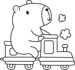 Illustrations of cute capybara character clip art for kids. Capybara 