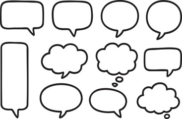Set of comic speech bubbles vector illustration for chat and communication designs