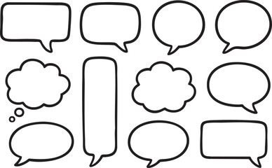 Set of comic speech bubbles vector illustration for chat and communication designs