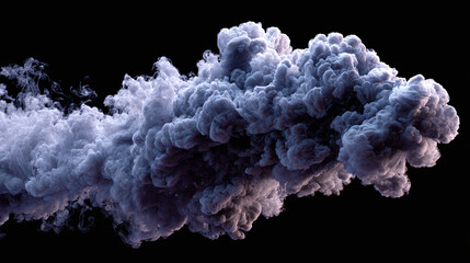 Obraz premium A dynamic plume of smoke, its form against a dark backdrop creates a dramatic effect. The texture and movement of the smoke is visually striking