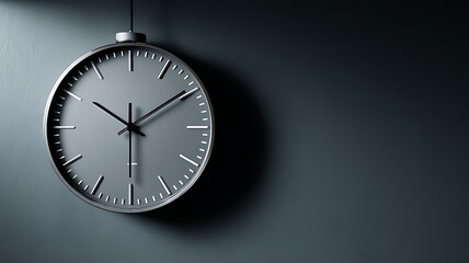 &ldquo;Modern Minimalist Wall Clock with Dark Metal Frame in Moody Lighting&rdquo;